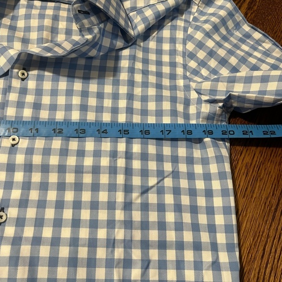 Duncan Quinn | Men's Button Down Top Check White‎ Blue Pink 15.5 Cotton - Picture 5 of 7